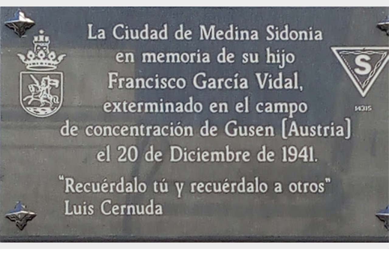 Placa homenaje del asidonense muerto en Mauthausen Francisco García Vidal
